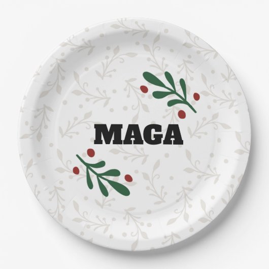 MAGA Christmas Round Trump Party Teller (Vorderseite)