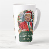 MAGA Christmas Trump Santa Snow Globe Groß Milchtasse (Rechte Ecke)