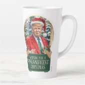 MAGA Christmas Trump Santa Snow Globe Groß Milchtasse (Rechts)