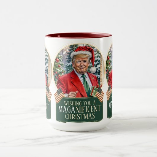 MAGA Christmas Trump Santa Snow Globe Groß Tasse (Zentrum)