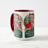 MAGA Christmas Trump Santa Snow Globe Groß Tasse (Vorderseite Links)