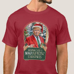 MAGA Christmas Trump Santa Snow Globe Unisex T-Shirt<br><div class="desc">Bringen Sie ein großes Lächeln zum Weihnachtsmorgen,  indem Sie diesen MAGA Trump Santa Snow Globe T - Shirt tragen,  während alle ihre Geschenke öffnen.</div>