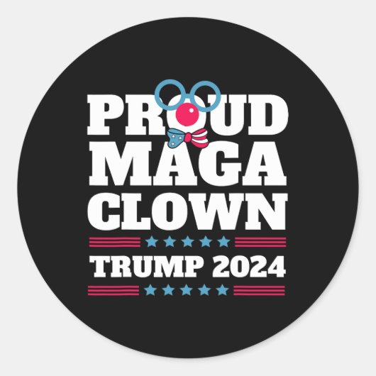 Maga Clown Trump 2024 USA New York Bronx Trump Vot Runder Aufkleber (Vorderseite)