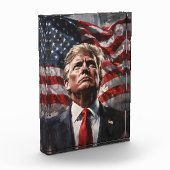 MAGA Donald Trump Flag Home Decor Acrylic Block (Links)