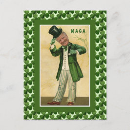 MAGA Donald Trump St. Patrick's Day Kleeblatts Postkarte