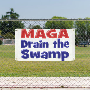 MAGA Drain Red Blue Banner