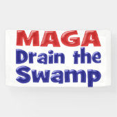 MAGA Drain the Swamp mit rotem blauen Text Banner (Horizontal)