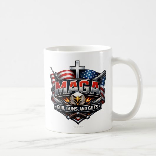 MAGA: Gott, Waffen und Eingeweide. Kaffeetasse (Rechts)
