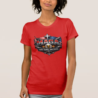 MAGA: Gott, Waffen und Mut - T-Shirt