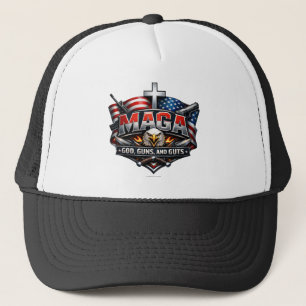 MAGA: Gott, Waffen und Mut.  Truckerkappe
