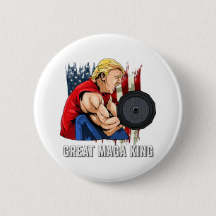 MAGA KING Trump Great MAGA KING Vintage US-Fahne Button