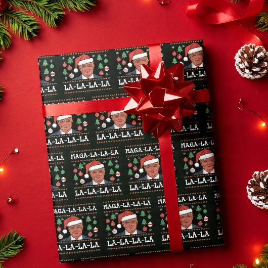 Maga La La La Funny Trump Ugly Weihnachten Geschenkpapier