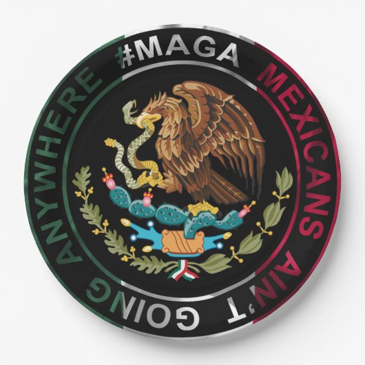 MAGA Mexikaner gehen nirgendwo hin Pappteller (Vorderseite)