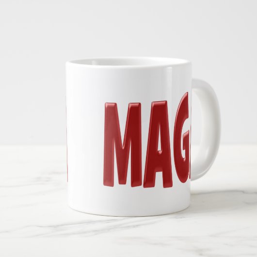 MAGA mit rotem Halbtext Jumbo-Tasse (Vorderseite Rechts)