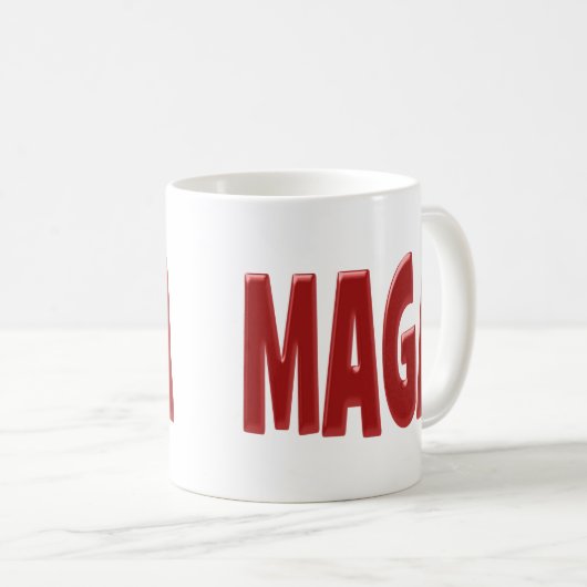 MAGA mit rotem Halbtext Tasse (VorderseiteRechts)