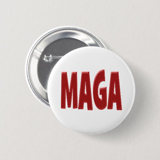 MAGA mit rotem Text Button (Vorne & Hinten)