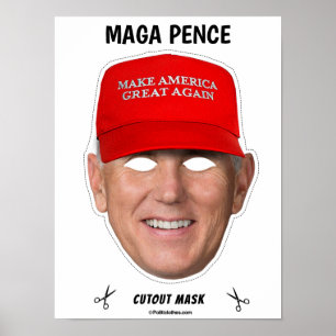 MAGA PENCE Halloween-Maske Poster