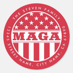 MAGA Personalisierte erste Round-Stickers Runder Aufkleber