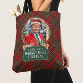 MAGA prächtige Weihnachten Trump Tartan Shopping Tasche