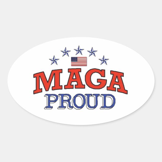 MAGA Proud Ovaler Aufkleber (Vorderseite)