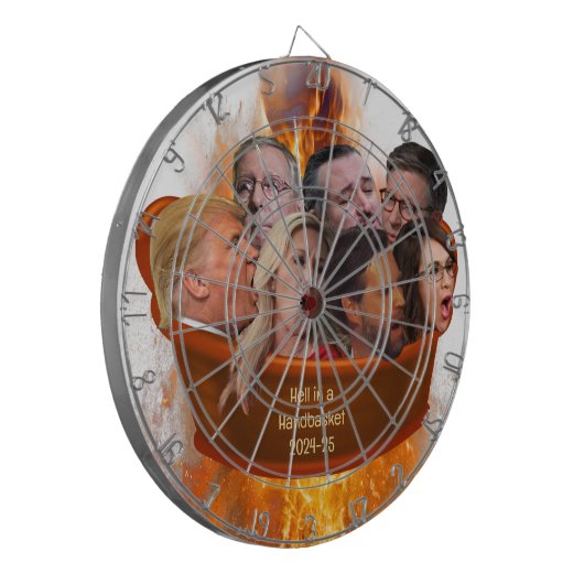 MAGA Republican Hell in einem Handkorb 2024-25 Fun Dartscheibe (Vorderseite Links)