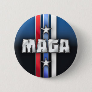 MAGA Stars & Stripes Mach Amerika wieder groß Blau Button