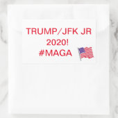 MAGA! STIMME FÜR TRUMP/JFK JR 2020! RECHTECKIGER AUFKLEBER (Tasche)