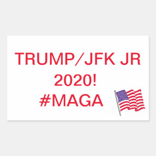 MAGA! STIMME FÜR TRUMP/JFK JR 2020! RECHTECKIGER AUFKLEBER