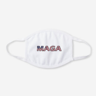 MAGA US Flag Text Patriotic Weiße Baumwoll Mund-Nasen-Maske