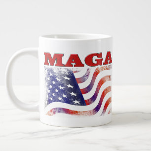 MAGA-US Flagge mit halbem Text Jumbo-Tasse