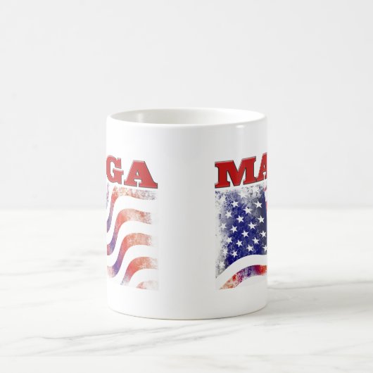 MAGA-US Flagge mit halbem Text Kaffeetasse (Mittel)