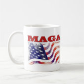 MAGA-US Flagge mit halbem Text Kaffeetasse (Links)