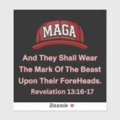 MAGA Window Decal - Enthüllungen 13:16-17 Aufklebe Aufkleber (Blatt)
