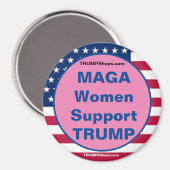 MAGA Women Support TRUMP Pink Patriotic Magnet (Vorderseite/Rückseite)