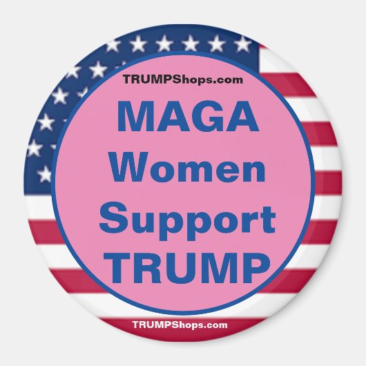 MAGA Women Support TRUMP Pink Patriotic Magnet (Vorne)