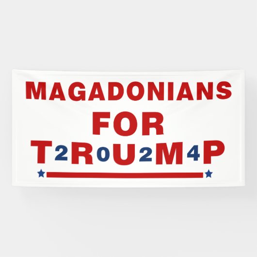 Magadonianer für Trump 2024 Red Blue Star Banner (Horizontal)