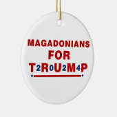 Magadonianer für Trump 2024 Red Blue Star Keramik Ornament (Rechts)