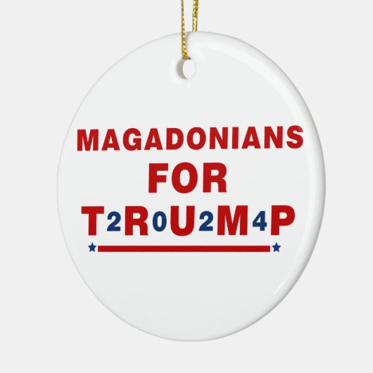 Magadonianer für Trump 2024 Red Blue Star Keramik Ornament (Links)