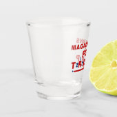 Magadonianer für Trump 2024 Red Blue Star Schnapsglas (Links)