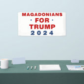 Magadonians für Trump 2024 Red Blue Banner (Messe)