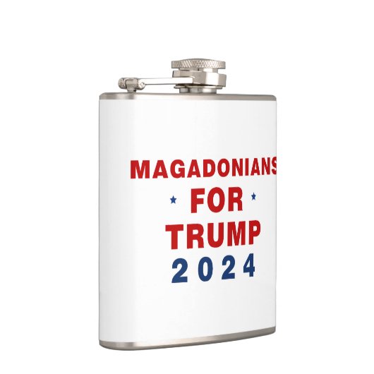 Magadonians für Trump 2024 Red Blue Flachmann (Rechts)