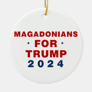 Magadonians für Trump 2024 Red Blue Keramik Ornament