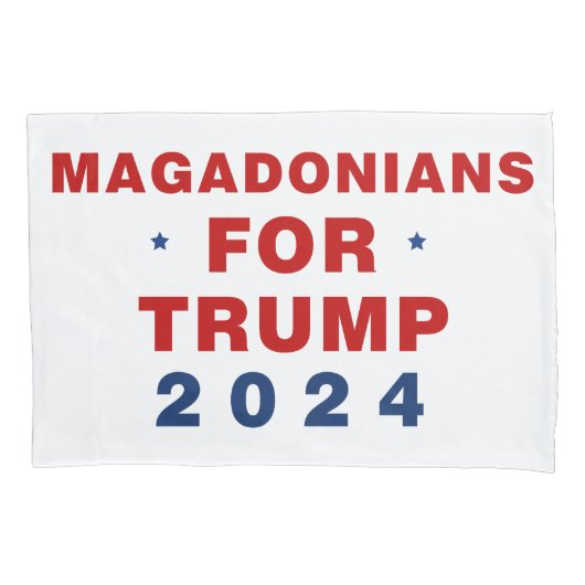 Magadonians für Trump 2024 Red Blue Kissenbezug (Vorderseite)