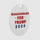 Magadonians für Trump 2024 Red Blue Ornament (Vorderseite)
