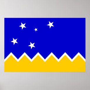 Magallanes, Chile, die Antarktis-Flagge Poster