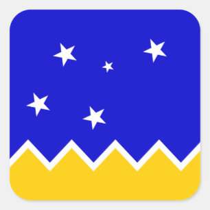 Magallanes Patagonia/Patagonische Flagge. Chile Quadratischer Aufkleber