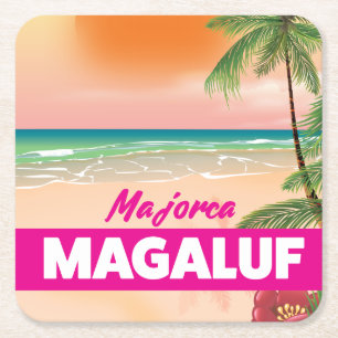 Magaluf-Plakat Majorca Strand Reise Rechteckiger Pappuntersetzer