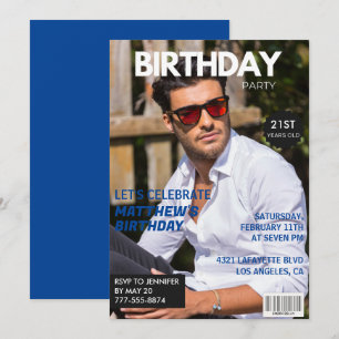 Magazin-Cover 21. Geburtstagseinladung – Marine He Einladung