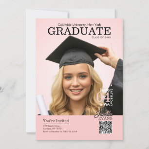 Magazin-Cover Abschluss Pink Einladung