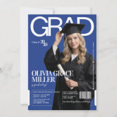 Magazin-Cover Chic Abschlussfeier mit Foto Einladung (Vorderseite)